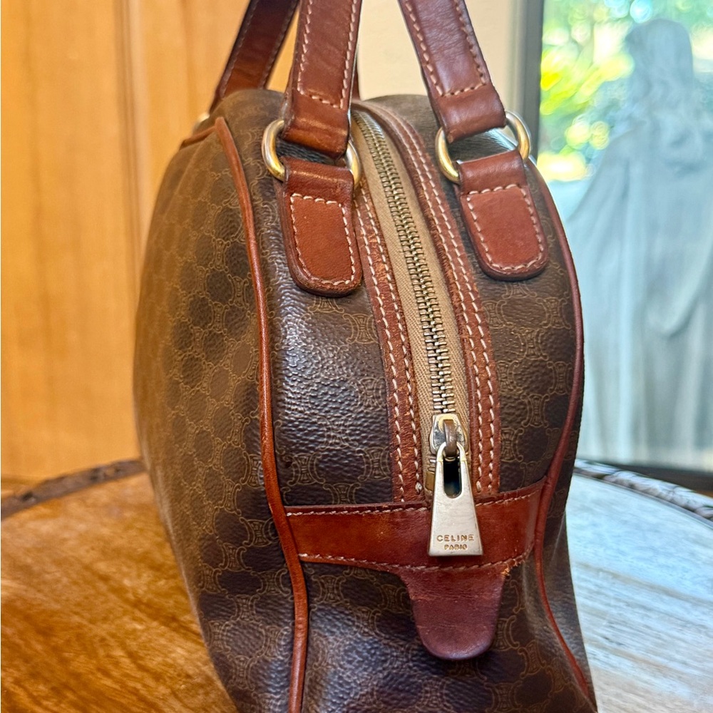 Celine Authentic Brown Dome Satchel Handbag - Brown - Picture 8 of 16